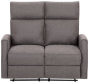 Graues 2-Sitzer-Sofa mit hoher Rückenlehne, Frontalansicht