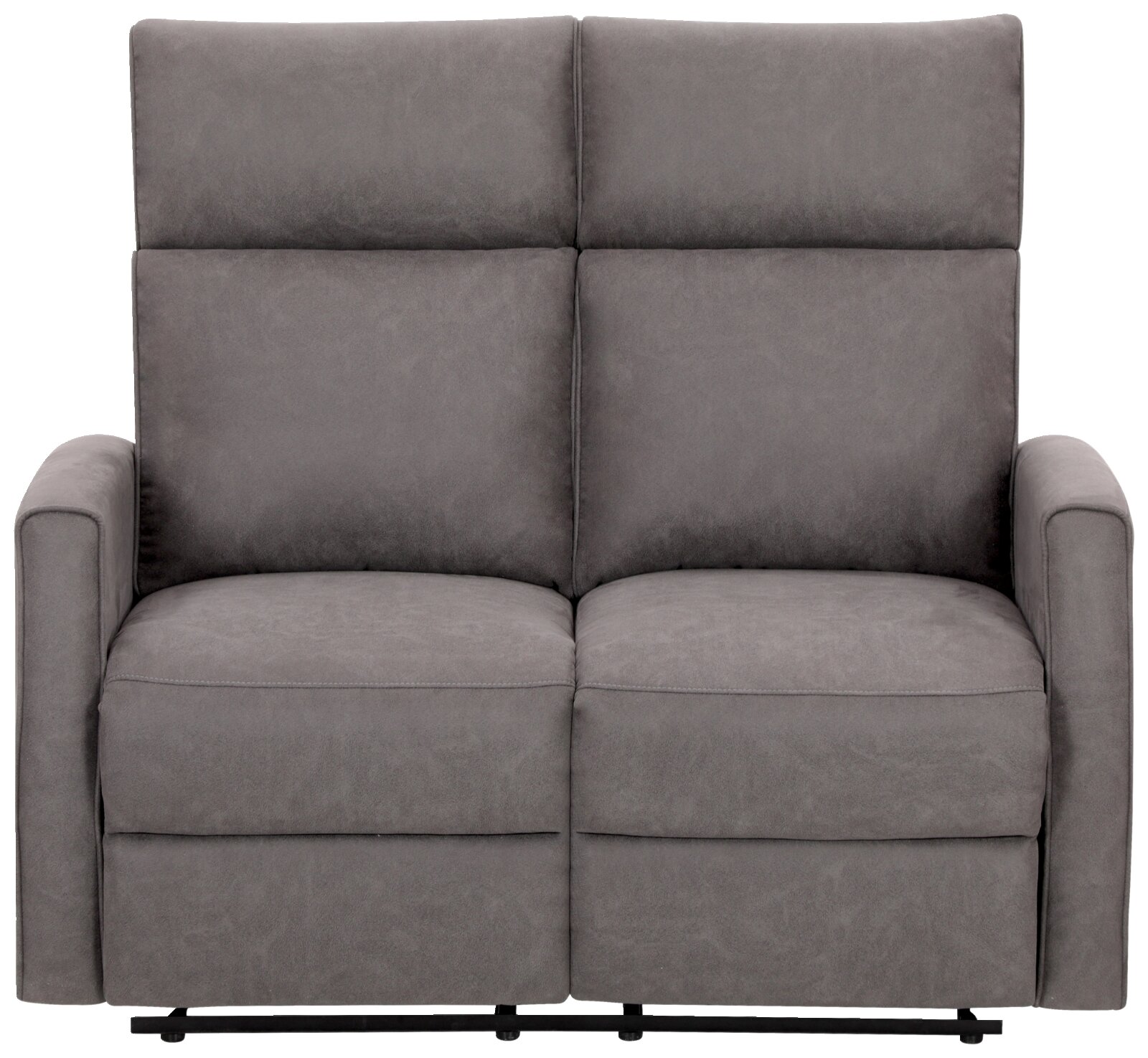 Graues 2-Sitzer-Sofa mit hoher Rückenlehne, Frontalansicht