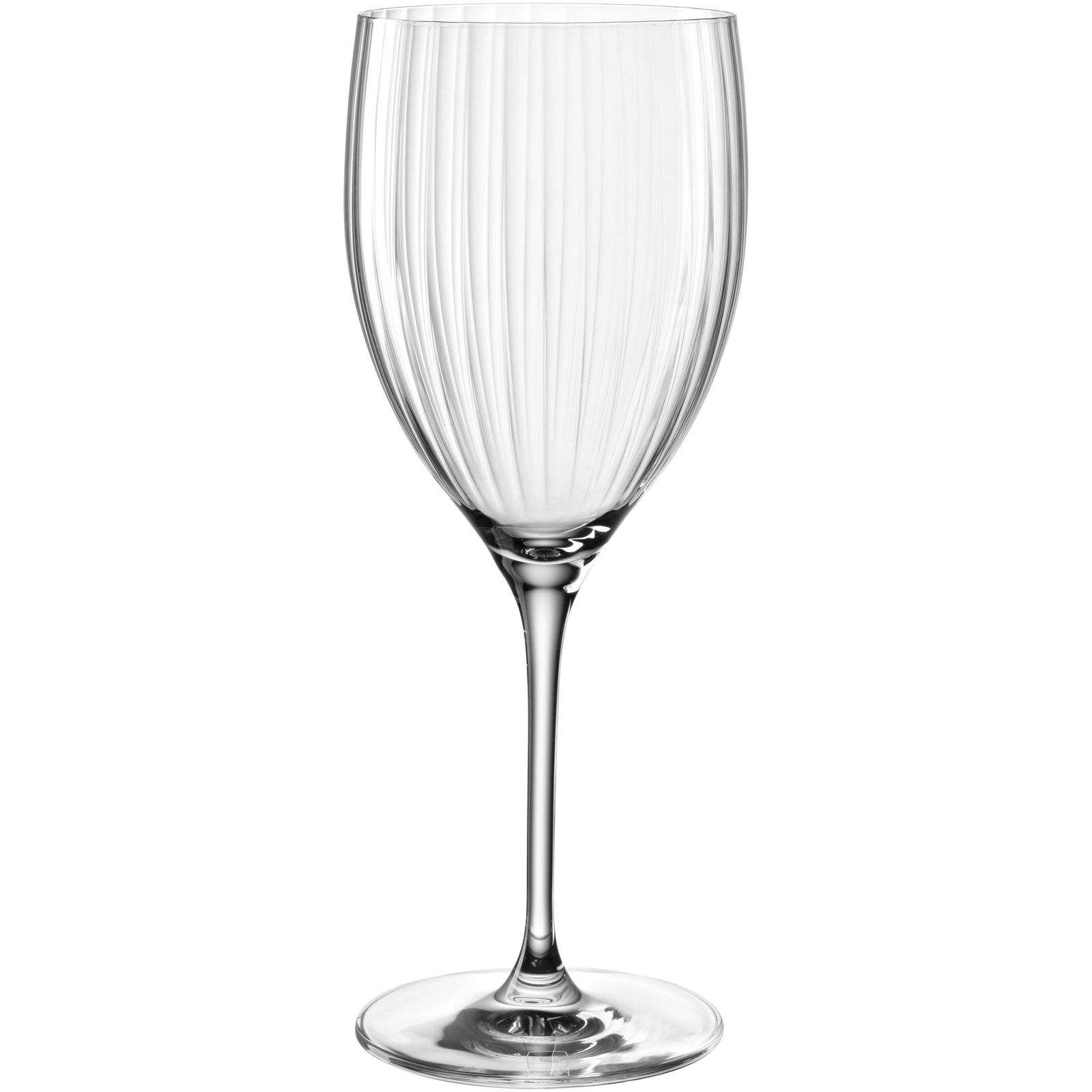 Elegantes Rotweinglas POESIA 600ml mit vertikalen Rillen, seitliche Ansicht