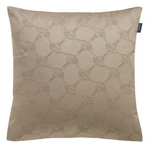 Zierkissenhülle 45x45 cm in beige mit elegantem, gesticktem Muster, Vorderansicht