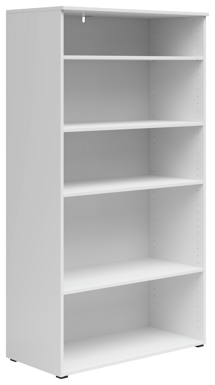 Carryhome Regal MULTISTAURAUM Weißes Regal mit fünf offenen Fächern, seitliche Perspektive