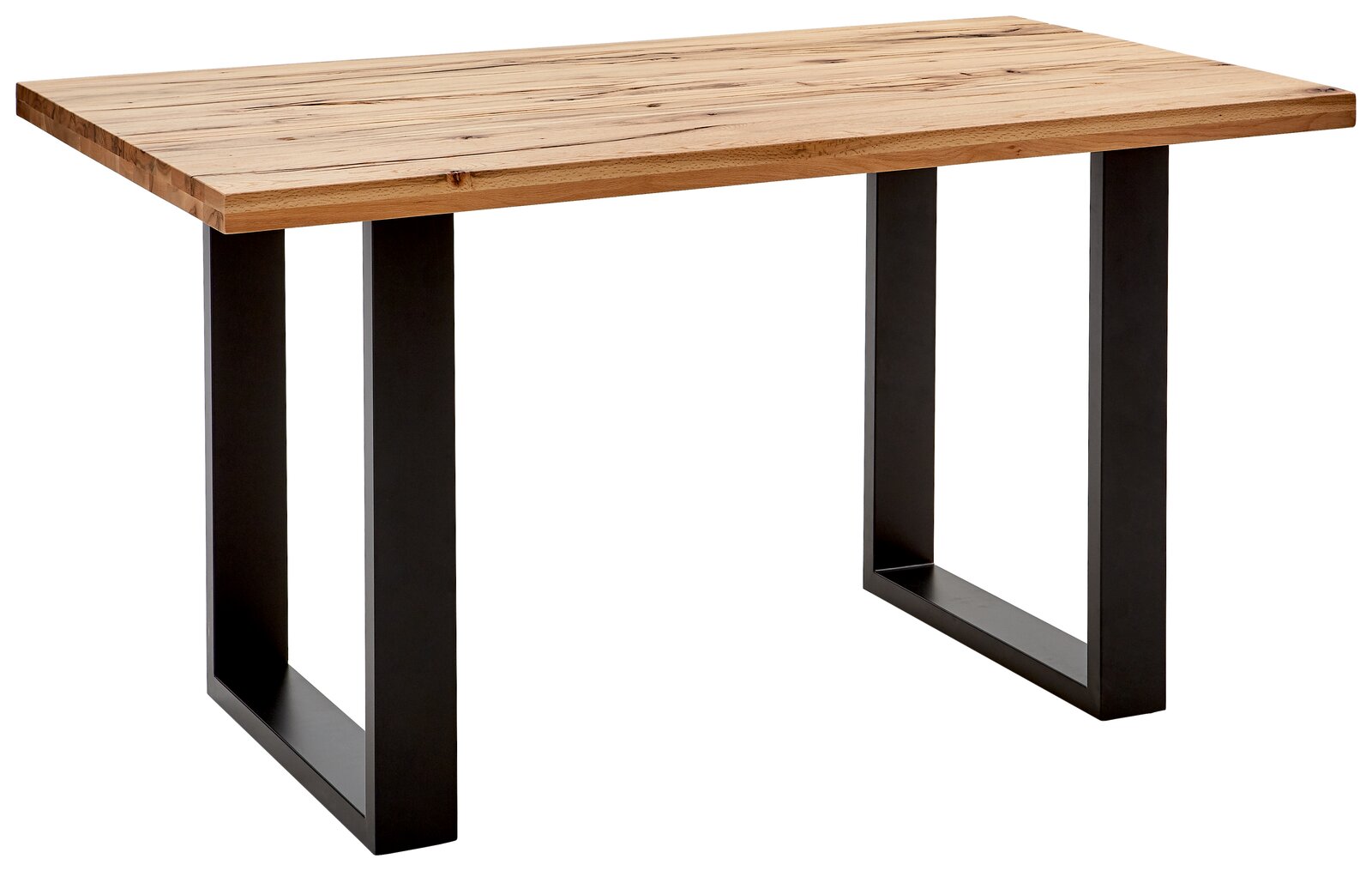 Novel Tresentisch CASTELLO Moderner Tresentisch mit Holzplatte und schwarzen Metallbeinen, seitliche Perspektive