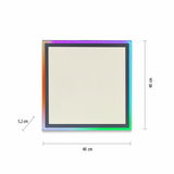 Quadratische Deckenleuchte mit RGB-Randbeleuchtung, 40 cm x 40 cm, Seitenansicht