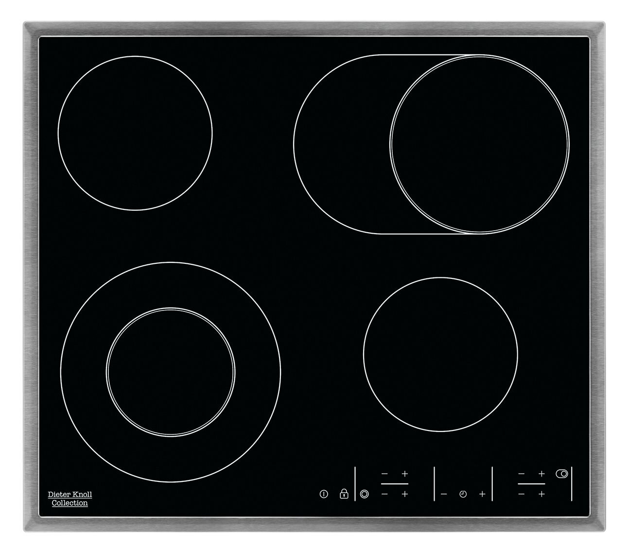 Dieter Knoll Glaskeramikkochfeld DKEV6646XB Glaskeramikkochfeld mit vier Kochzonen, Draufsicht