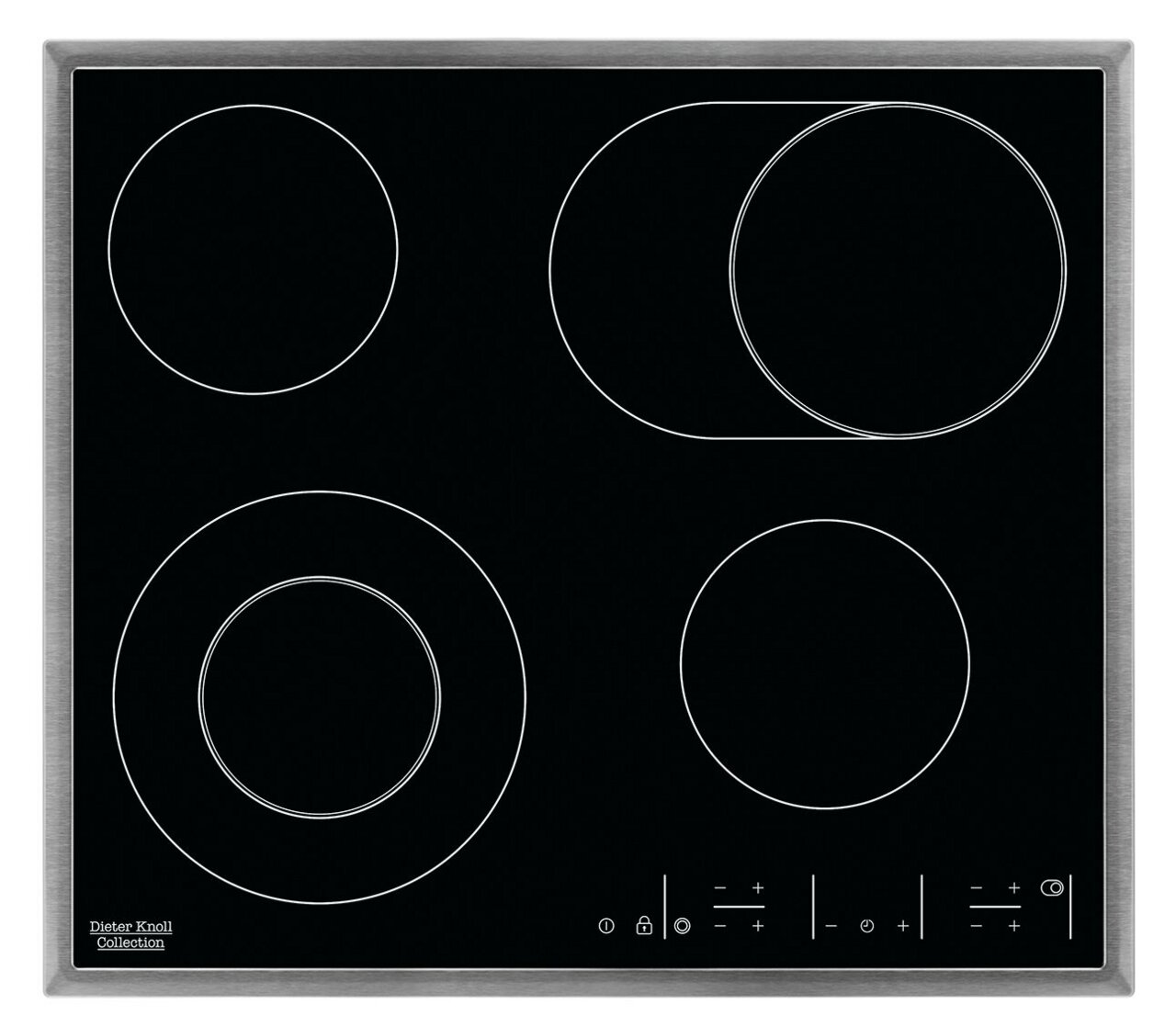 Dieter Knoll Glaskeramikkochfeld DKEV6646XB Glaskeramikkochfeld mit vier Kochzonen, Draufsicht