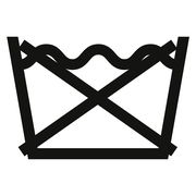 Symbol für nicht waschbar, Vorderansicht