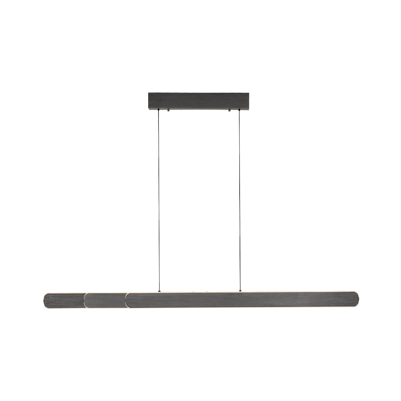 Moderne hanglamp ADRIANA ROUND van Paul Neuhaus in zijaanzicht, met een slank, rechthoekig ontwerp en een donkere afwerking.