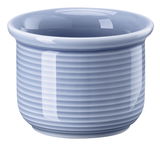 Blauer, gerippter Eierbecher aus Keramik in Frontalansicht