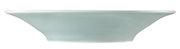 Seitliche Ansicht eines runden Suppentellers mit einem Durchmesser von 22,5 cm in einem schlichten, modernen Design.