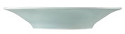 Seitliche Ansicht eines runden Suppentellers mit einem Durchmesser von 22,5 cm in einem schlichten, modernen Design.