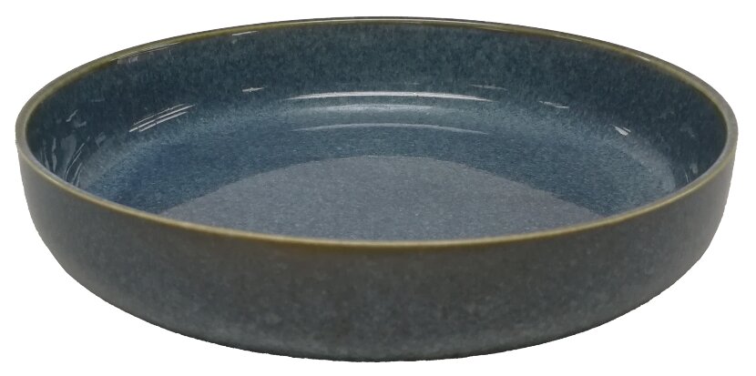 Novel Gourmetteller Blauer Gourmetteller aus Keramik, seitliche Perspektive