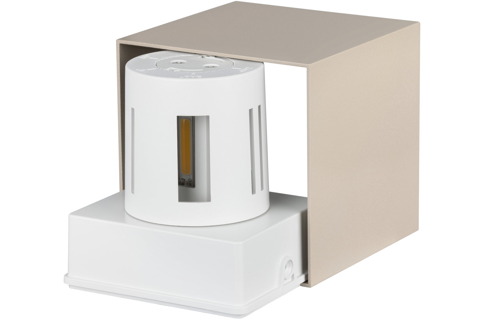 LED-Wandleuchte in modernem Design, seitliche Perspektive