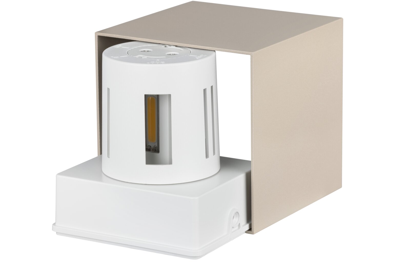 LED-Wandleuchte in modernem Design, seitliche Perspektive