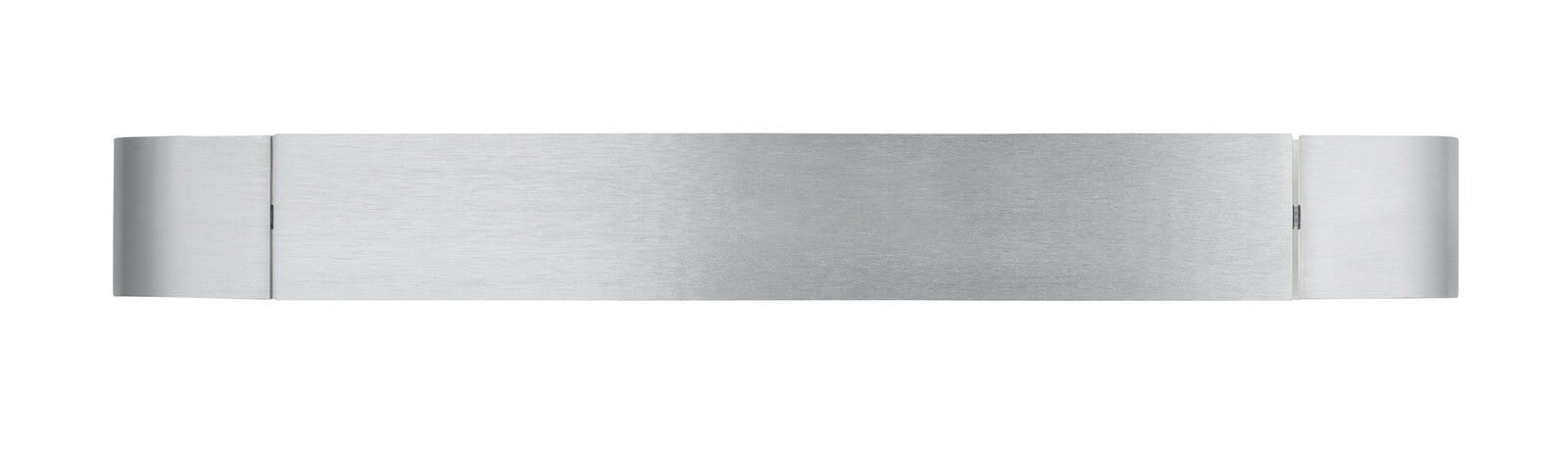 Frontansicht der modernen LED-Wandleuchte BOX in gebürstetem Metall.