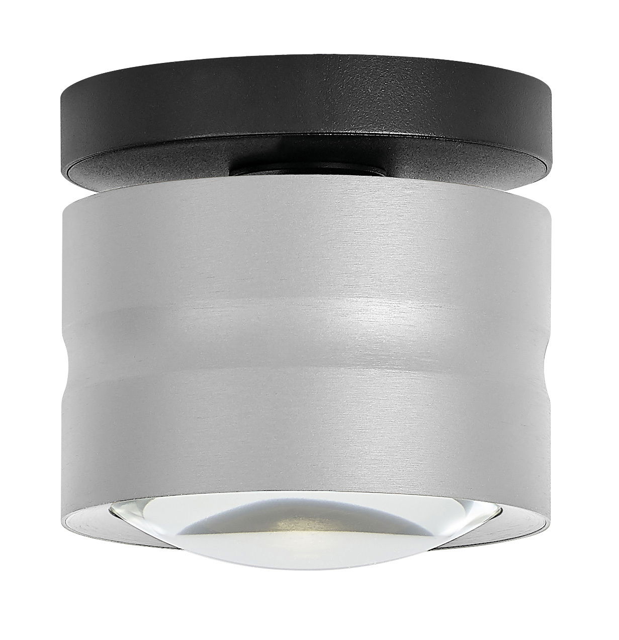 Moderne LED-Deckenleuchte MIKA in zylindrischer Form, seitliche Perspektive