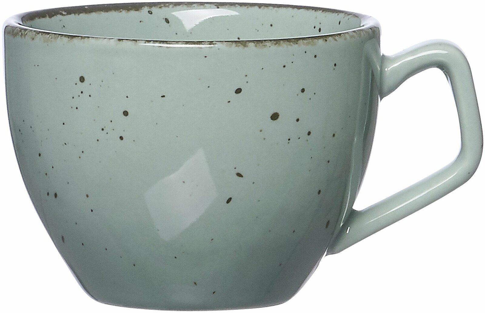 Espressotasse Casa 80ml in Blau mit gesprenkeltem Design, seitliche Perspektive