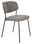 Z2 Stuhl JOLIEN Grauer Stuhl mit gepolsterter Sitzfläche und Rückenlehne, schwarzes Metallgestell, seitliche Perspektive