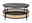 Z2 Couchtisch MAKATO Runder Couchtisch mit schwarzer Holzplatte und geflochtenem Rattan-Design, seitliche Perspektive