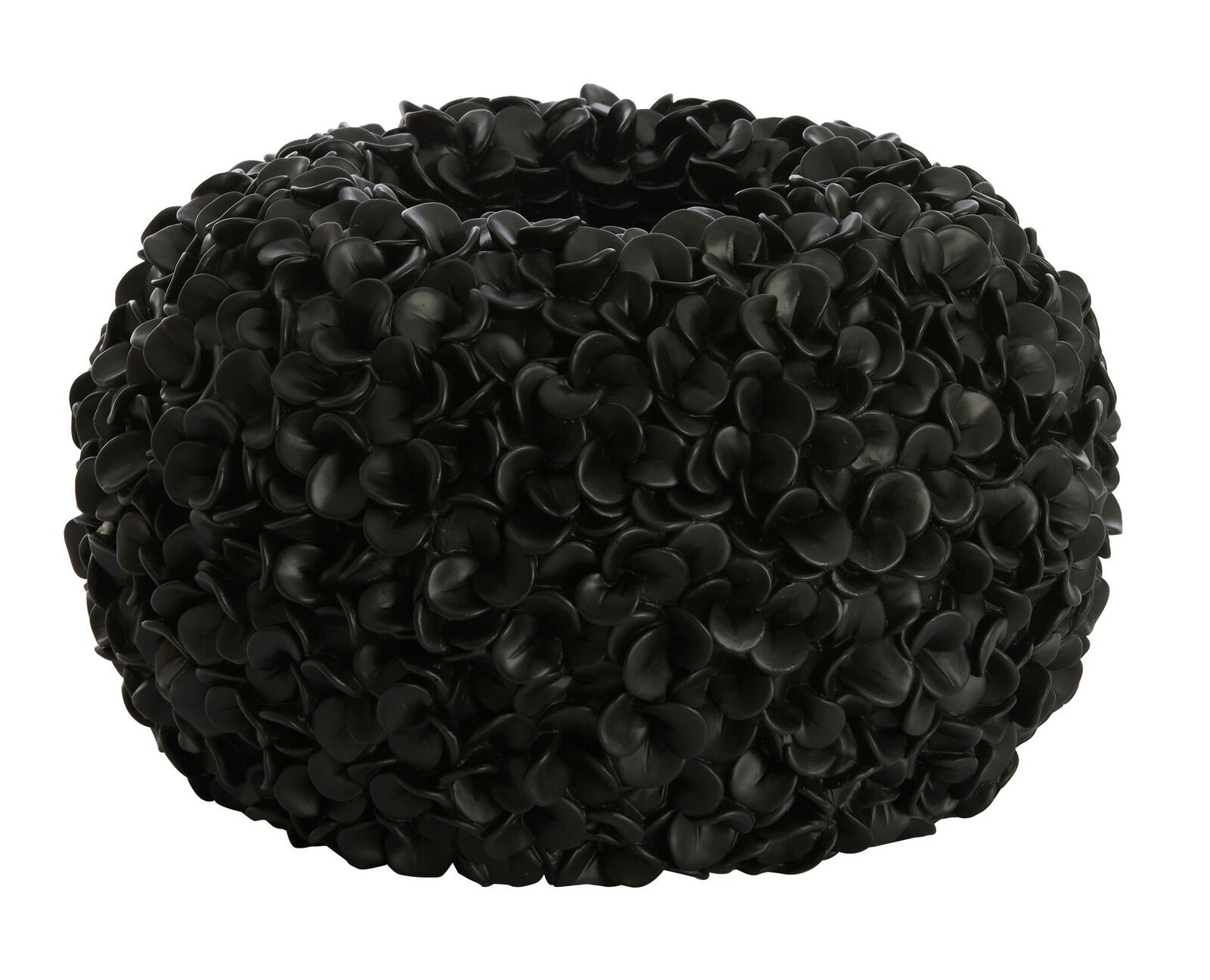 Light&Living Vase PHYLIA Schwarze, runde Vase mit blütenartiger Struktur, seitliche Perspektive