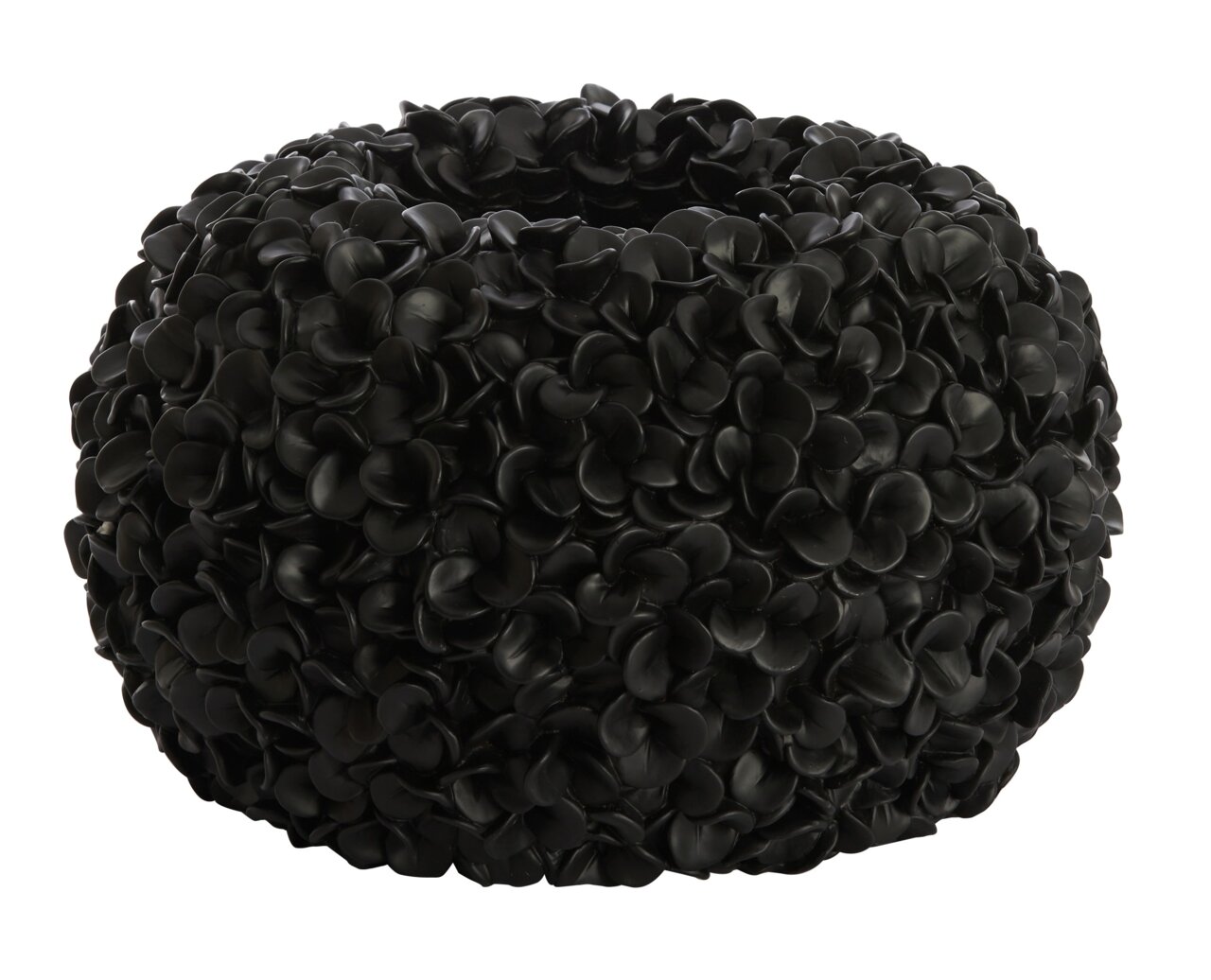 Light&Living Vase PHYLIA Schwarze, runde Vase mit blütenartiger Struktur, seitliche Perspektive