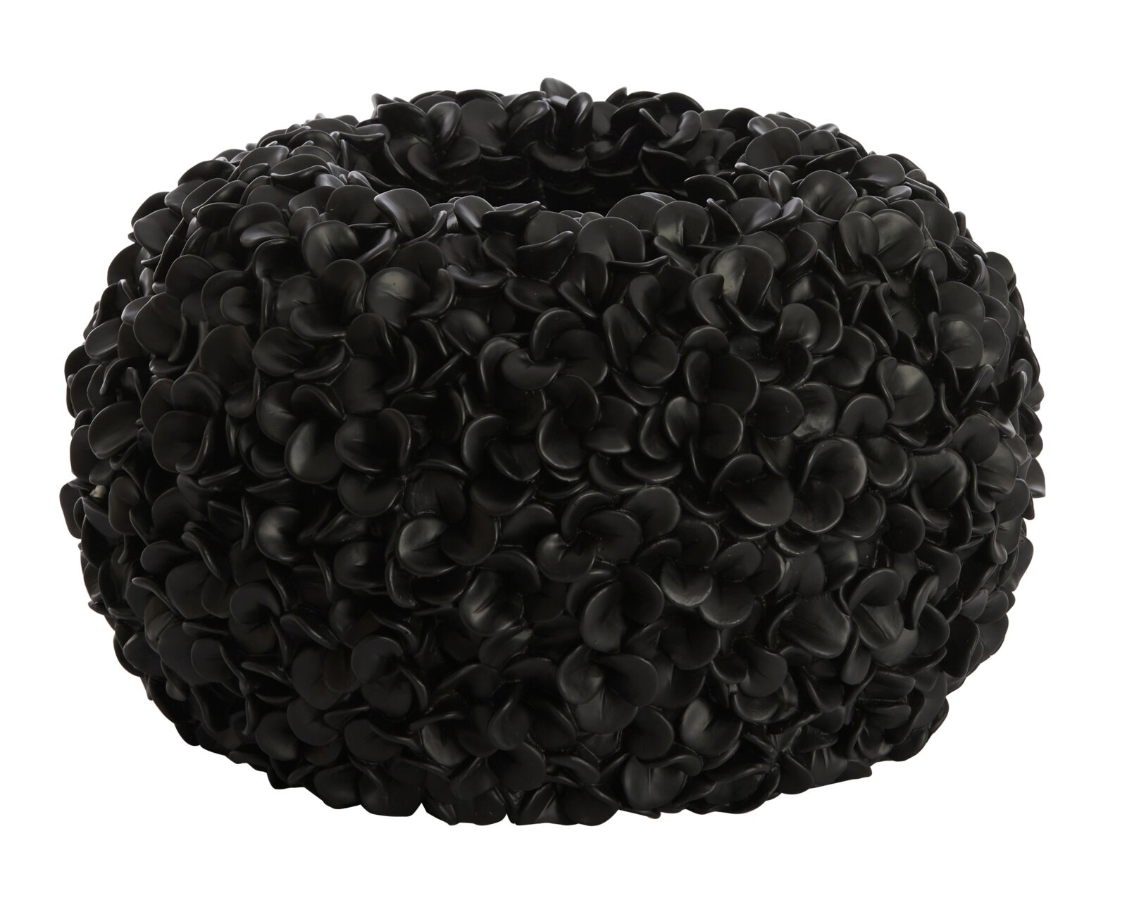 Light&Living Vase PHYLIA Schwarze, runde Vase mit blütenartiger Struktur, seitliche Perspektive