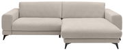 Beige Ecksofa mit rechter Ottomane, Vorderansicht