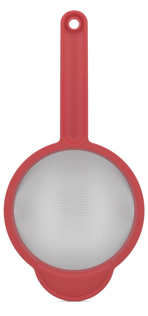 Mepal Sieb CHEF IT Rotes Küchensieb mit feinem Netz und langem Griff, Ansicht von oben