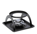 Feuerzangenbowle-Set aus schwarzem Metall mit Brenner, seitliche Perspektive