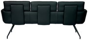 Rückansicht der Dieter Knoll Sitzbank PABLO mit modernem Design und schwarzen Polstern.