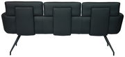 Rückansicht der Dieter Knoll Sitzbank PABLO mit modernem Design und schwarzen Polstern.