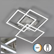 Moderne Deckenleuchte Seth mit überlappenden quadratischen Rahmen, Ansicht von unten.