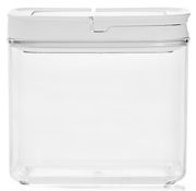 Transparente Vorratsdose mit weißem Deckel, Frontalansicht