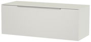 Weißes Hänge-Lowboard aus seitlicher Perspektive
