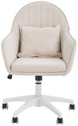 Beiger Homeoffice Drehstuhl mit Kissen, Vorderansicht