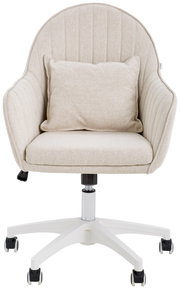 Beiger Homeoffice Drehstuhl mit Kissen, Vorderansicht
