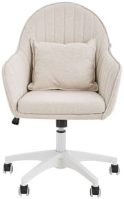 Beiger Homeoffice Drehstuhl mit Kissen, Vorderansicht