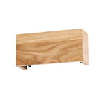 Moderne Wandleuchte aus Holz in rechteckiger Form, seitliche Perspektive
