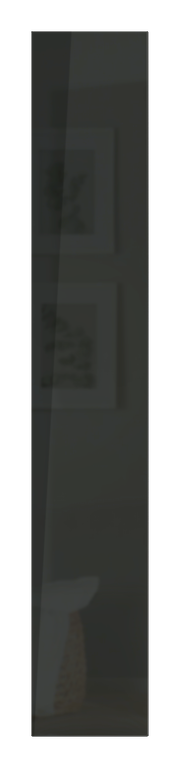 Hochglanz anthrazitfarbene Tür, frontal betrachtet