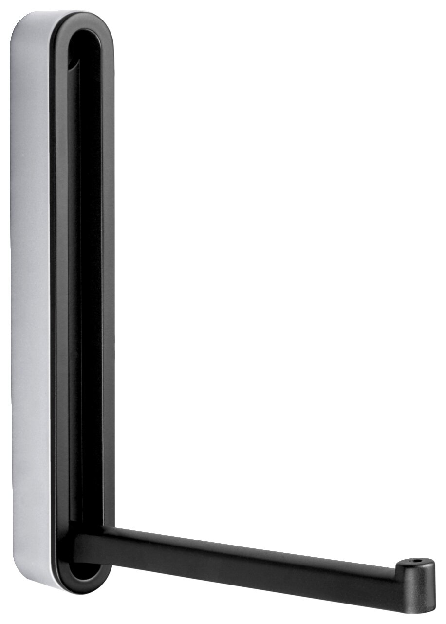 Moderner Wandhaken aus Metall in seitlicher Perspektive