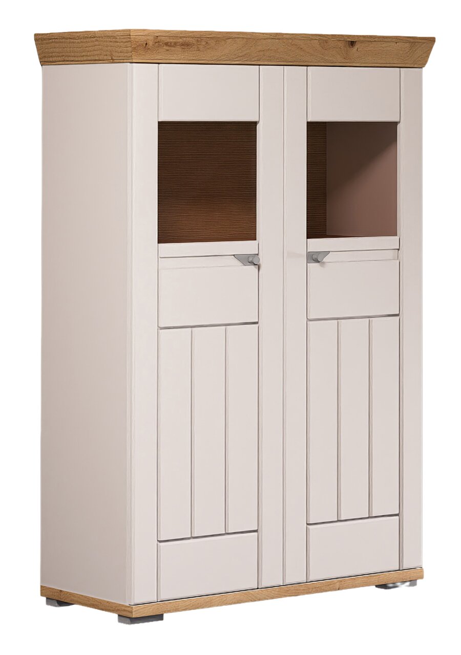 Hochwertiges Highboard mit zwei Türen, Holzoptik und moderner Frontansicht