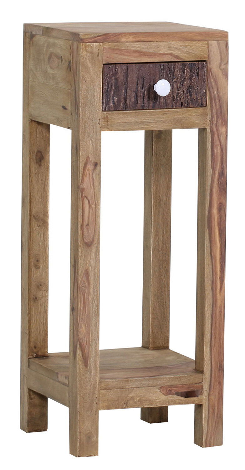 Landscape Beistelltisch PUNO Beistelltisch aus Holz mit Schublade und unterem Ablagefach, seitliche Perspektive