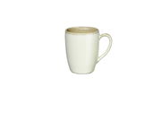 Beige Tasse aus Keramik, seitliche Ansicht