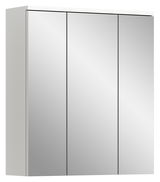 Moderner Spiegelschrank mit drei Türen, seitliche Perspektive