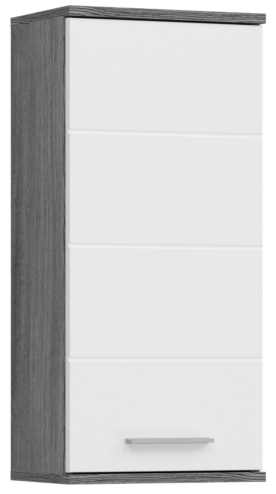 MID.YOU Hängeschrank BLAKE Moderner Hängeschrank mit weißer Front und grauer Holzoptik, Frontalansicht