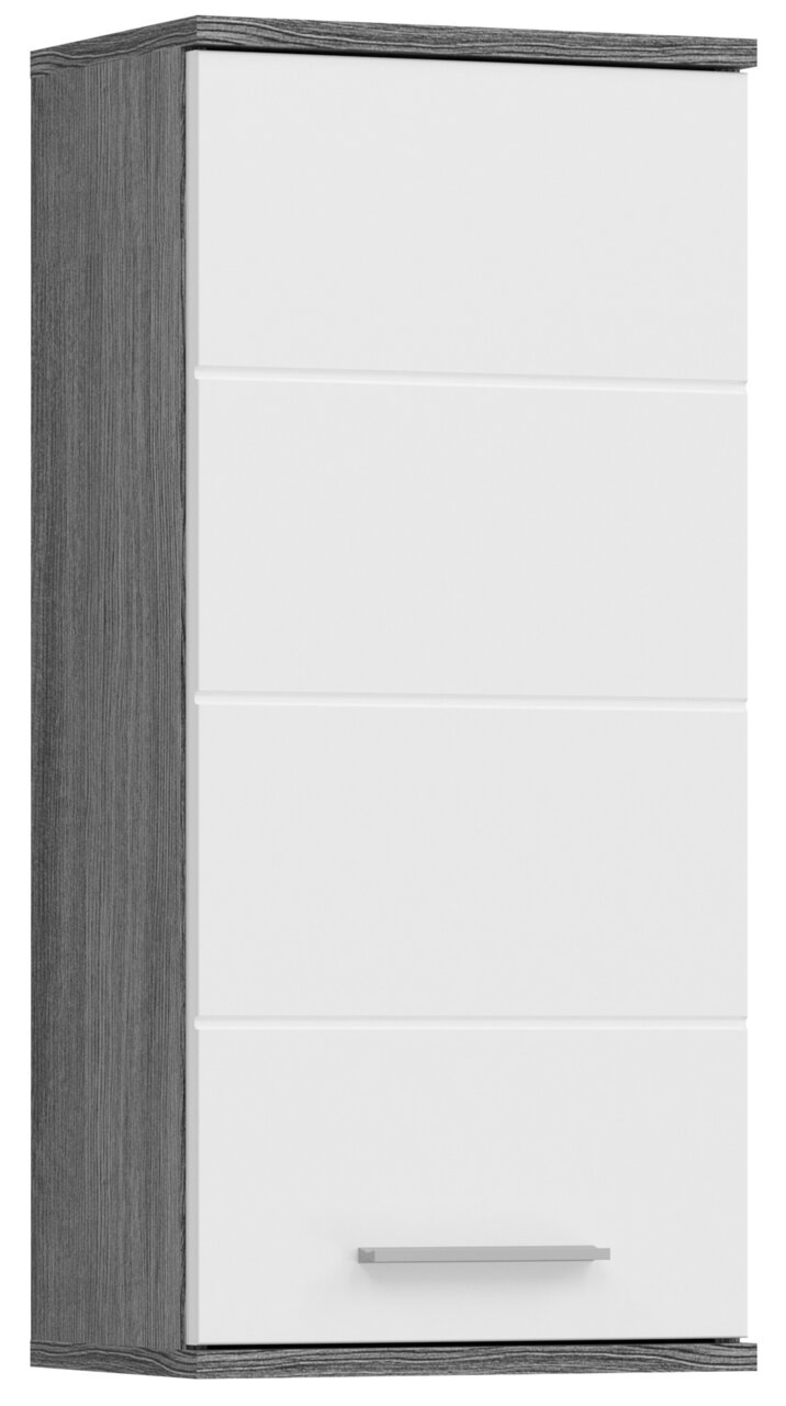 MID.YOU Hängeschrank BLAKE Moderner Hängeschrank mit weißer Front und grauer Holzoptik, Frontalansicht