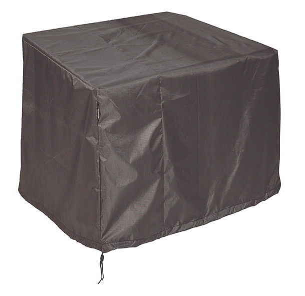 Schwarze Loungesesselhülle aus robustem Material, perspektivisch von vorne links fotografiert.