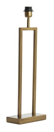 Moderner Lampenfuß aus Metall in rechteckiger Form, seitliche Perspektive