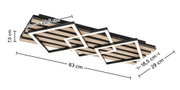 Moderne led-plafondlamp met een geometrisch ontwerp, gezien vanaf de zijkant