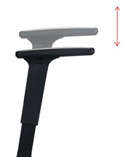 Höhenverstellbare Armlehne eines Gaming-Stuhls, seitliche Perspektive