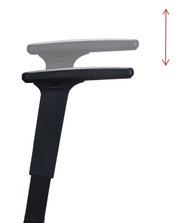 Höhenverstellbare Armlehne eines Gaming-Stuhls, seitliche Perspektive